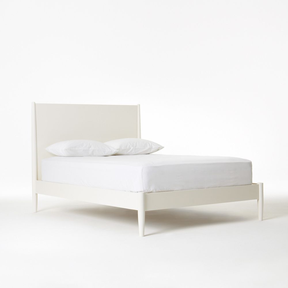 White mid century store modern bed